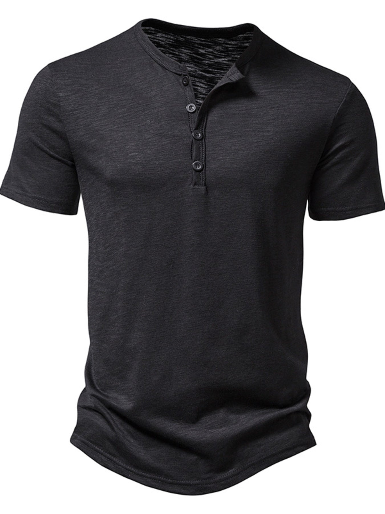 Men's Casual Button Detail T-Shirt