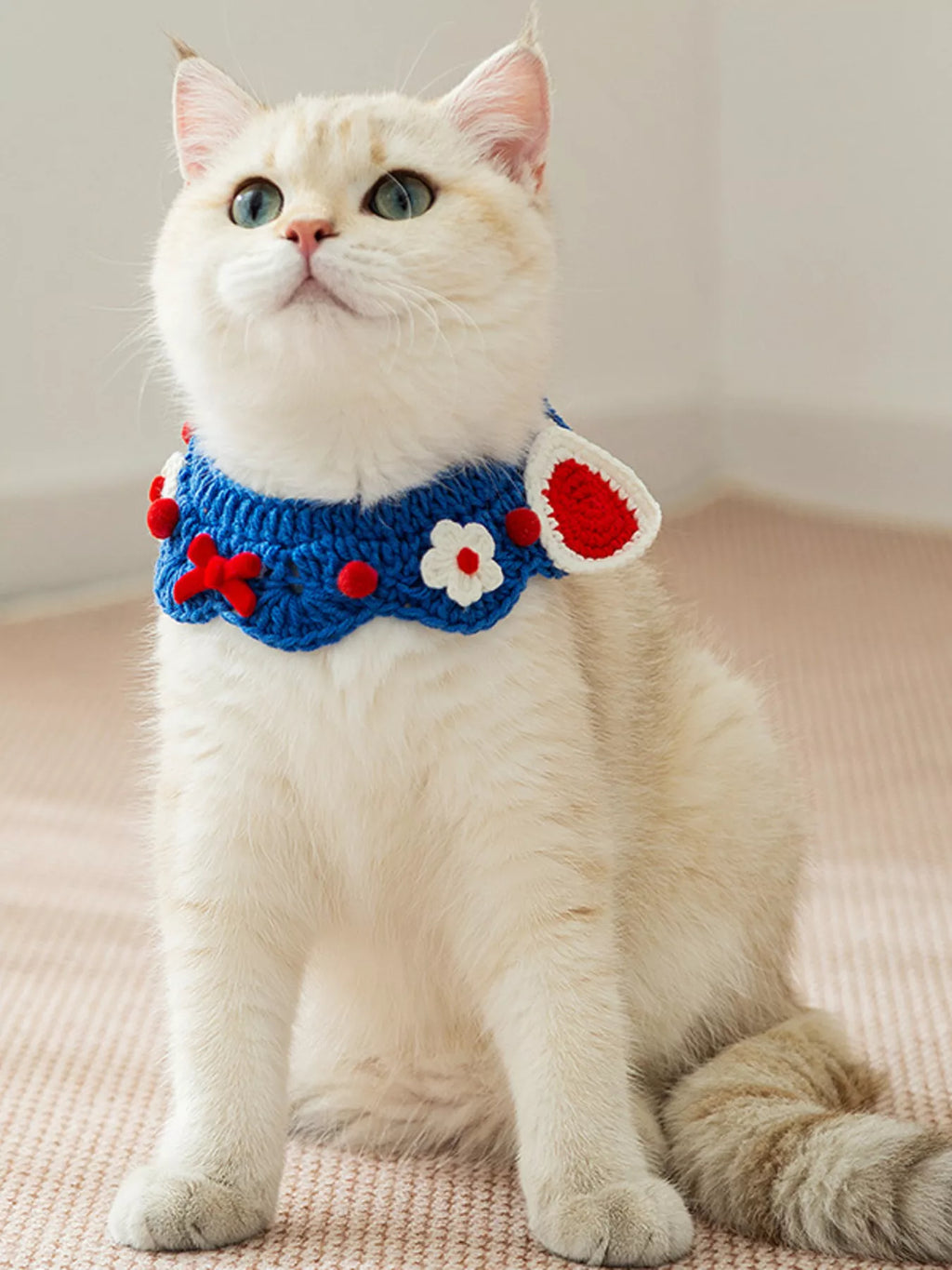 Knitted Floral Pet Collar