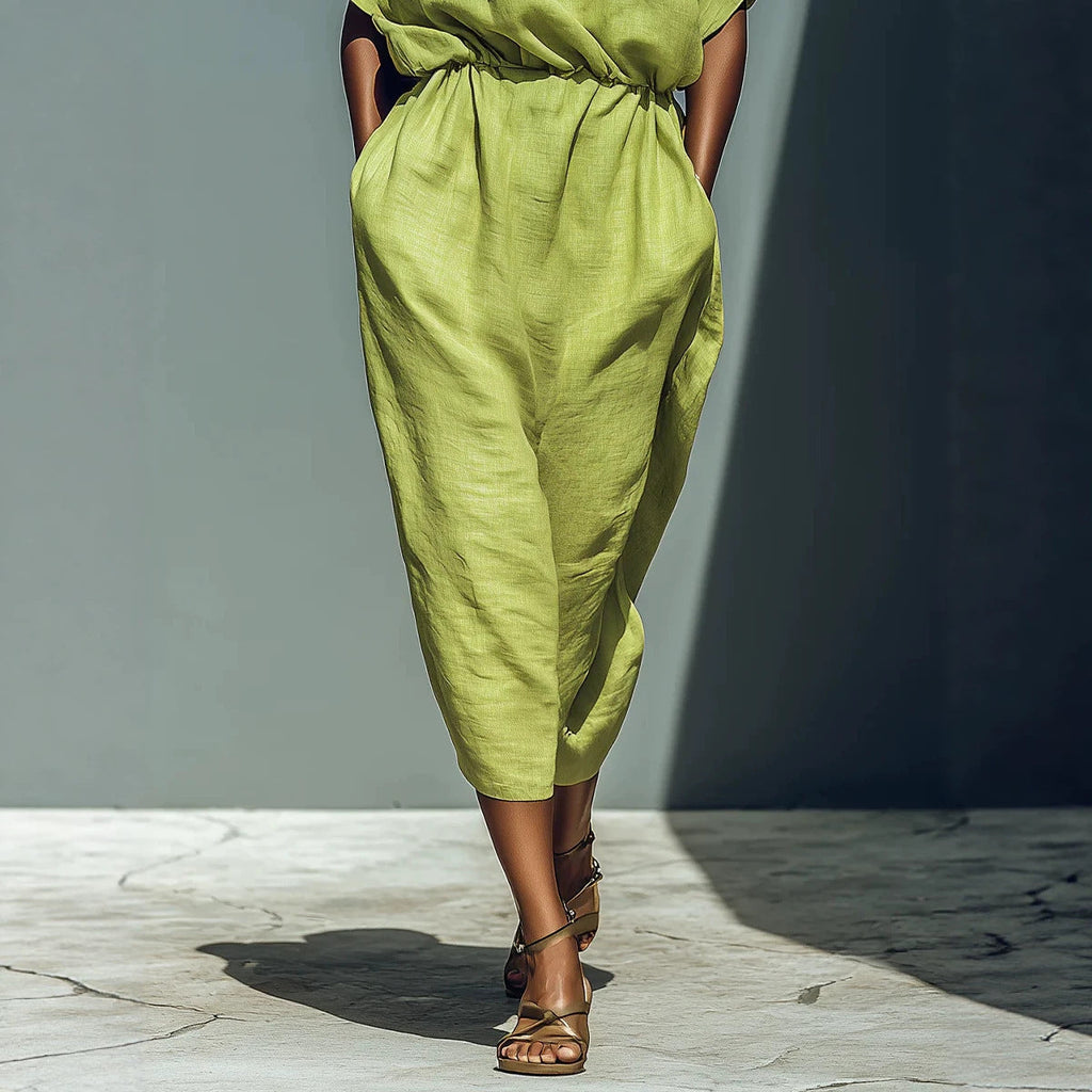 Women's Batwing Sleeve Off-Shoulder Elastic Waist Maxi Dress
