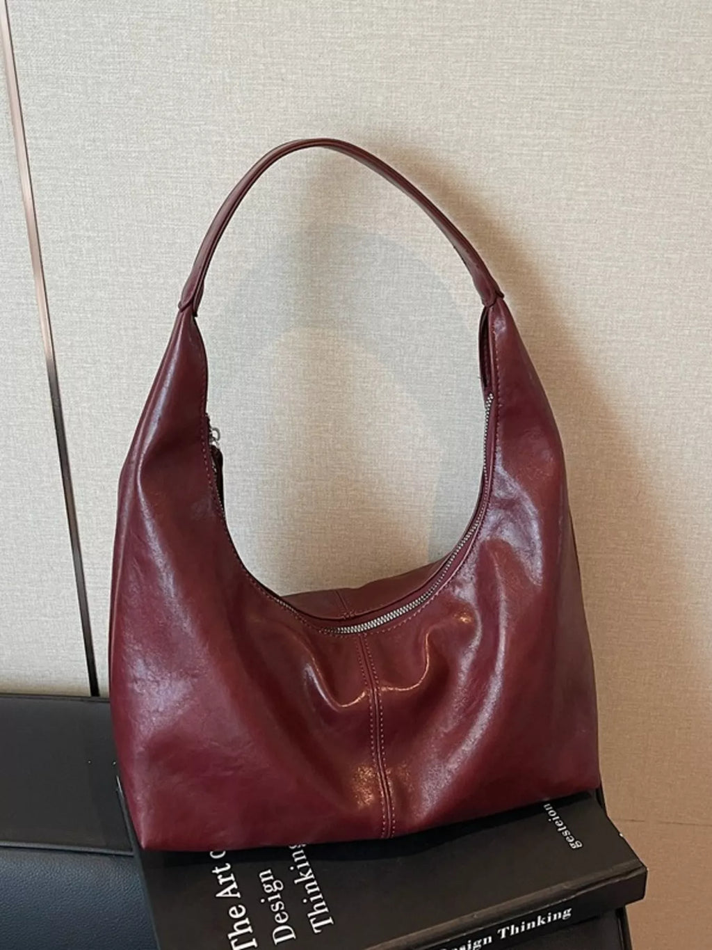 PU Leather Hobo Shoulder Bag