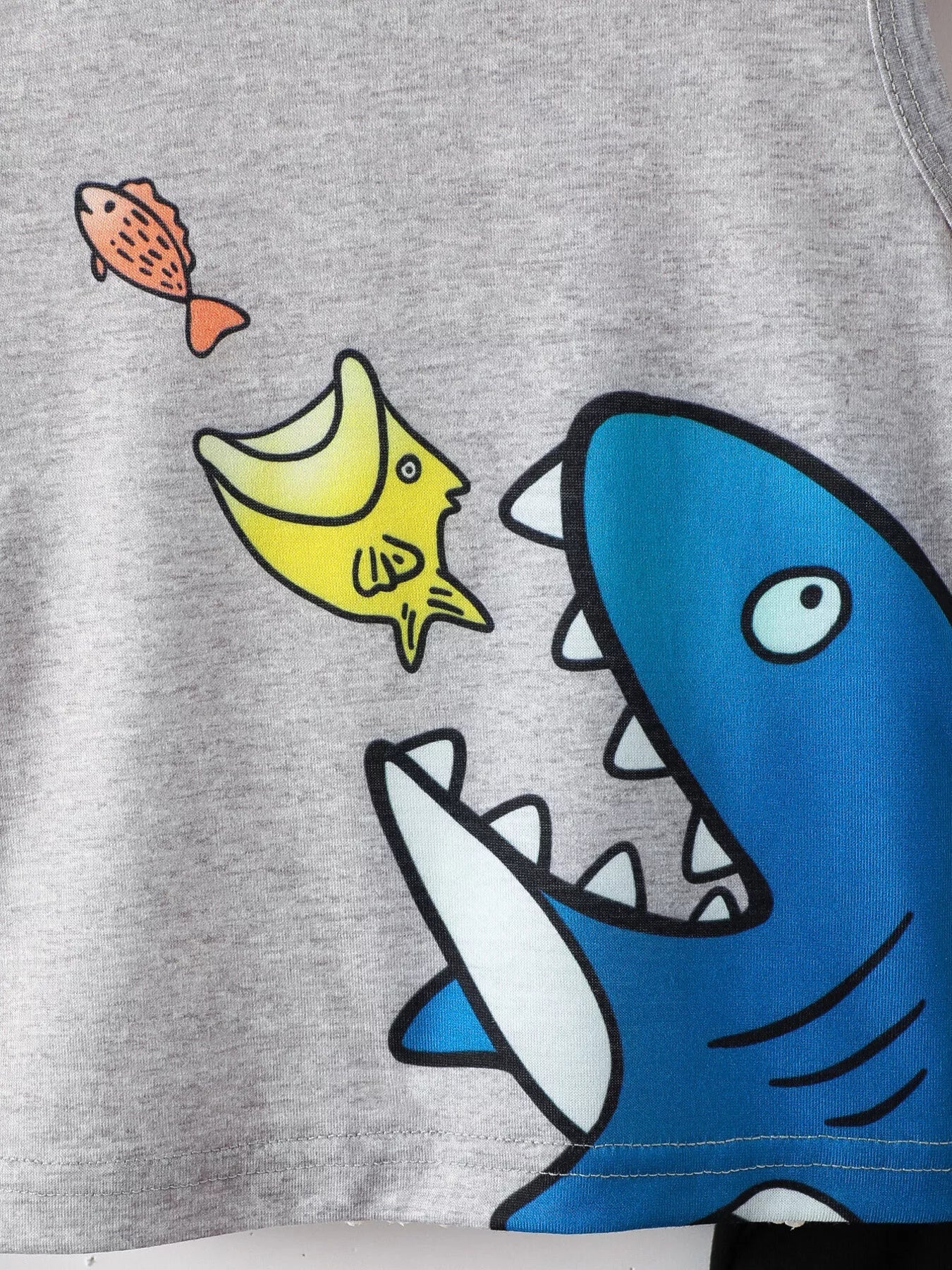Children's Shark Graphic Tank Top & Shorts Set