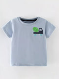 Children's Cartoon Truck Graphic Short Sleeve T-Shirt