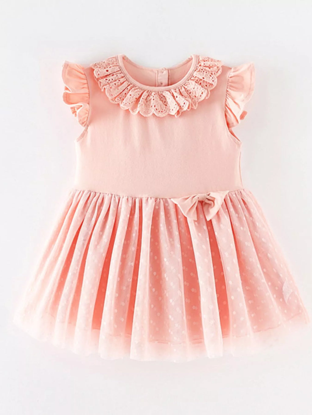 Children's Ruffled Collar Tulle Dress