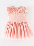 Children's Ruffled Collar Tulle Dress
