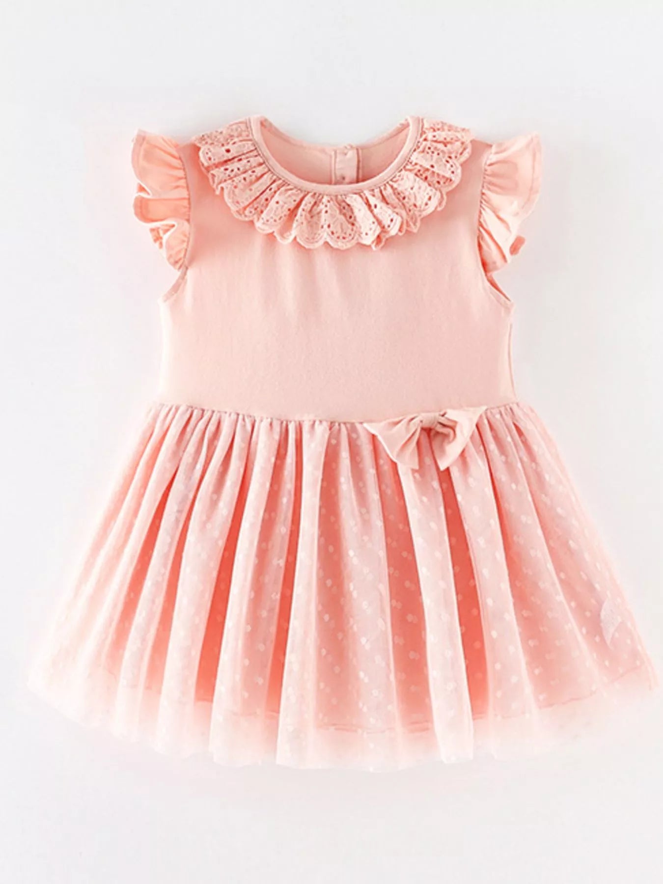 Children's Ruffled Collar Tulle Dress