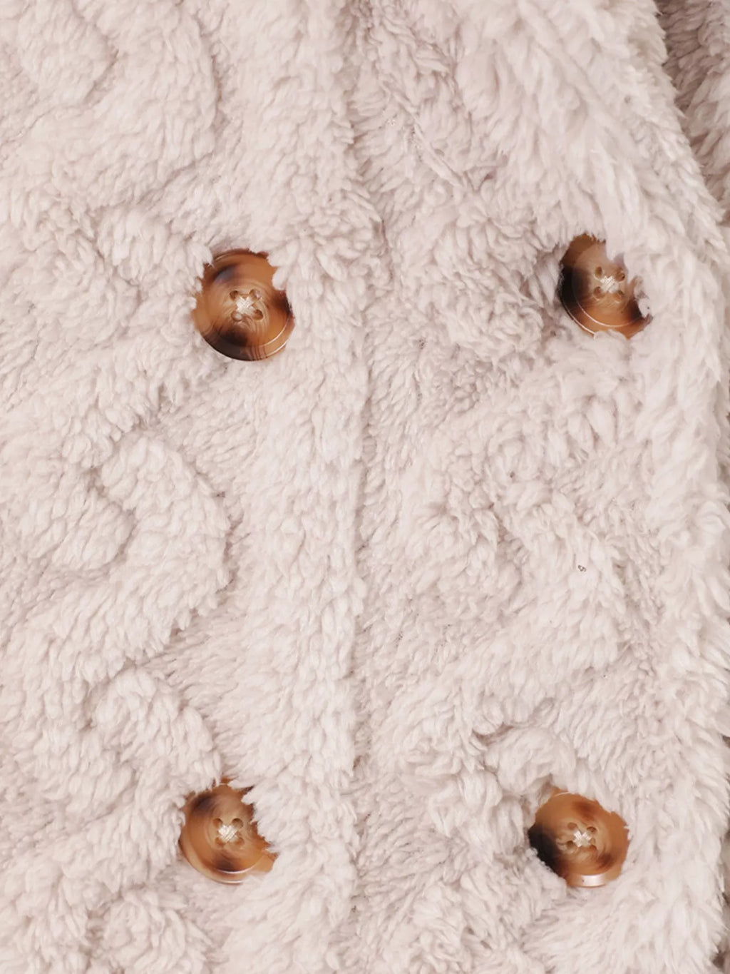 Children's Cozy Textured Double-Breasted Outerwear