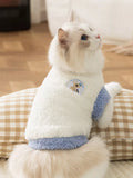 Cozy Plush Pet Sweater with Cute Patch