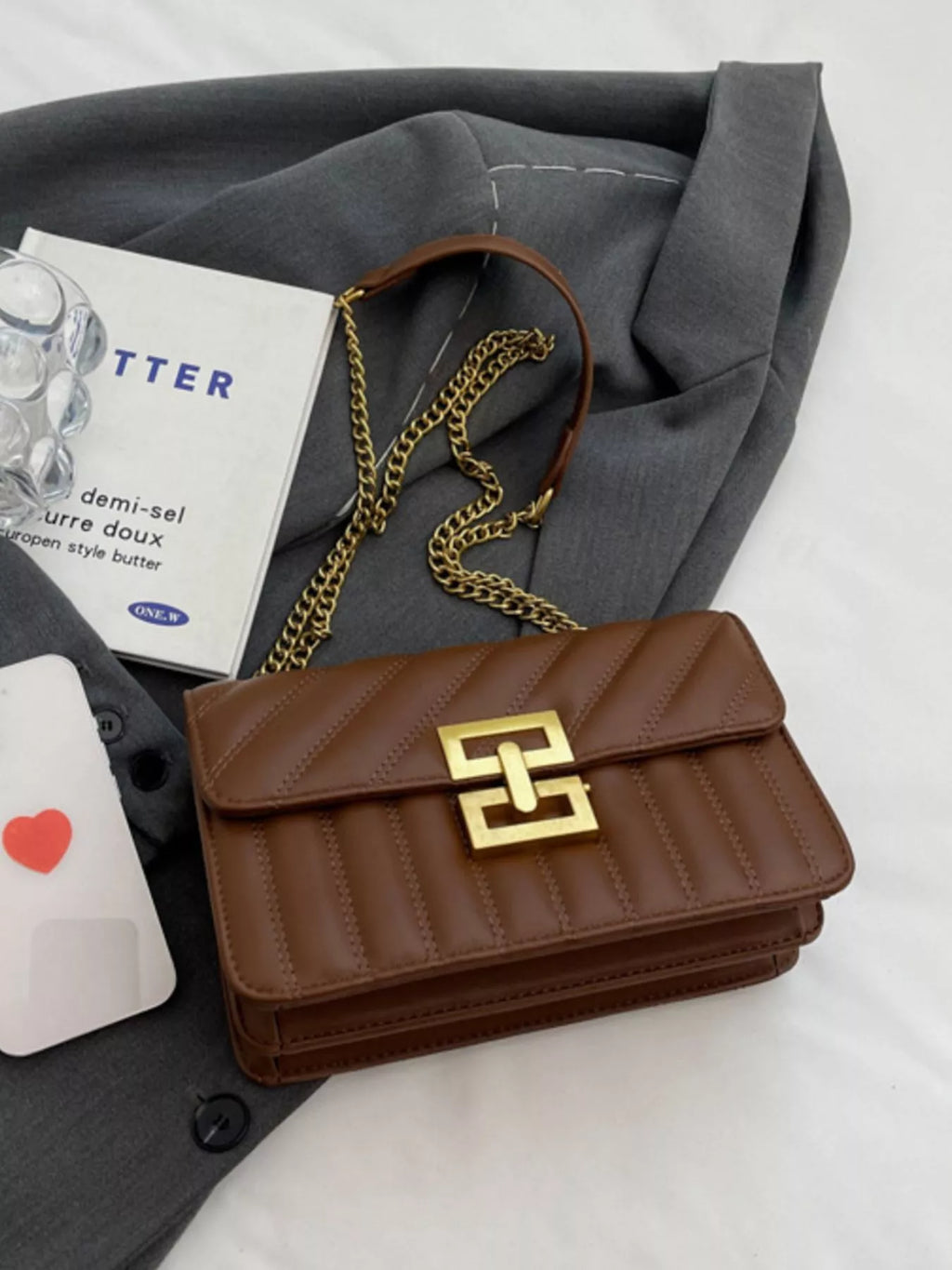 Quilted Flap Chain Shoulder Bag