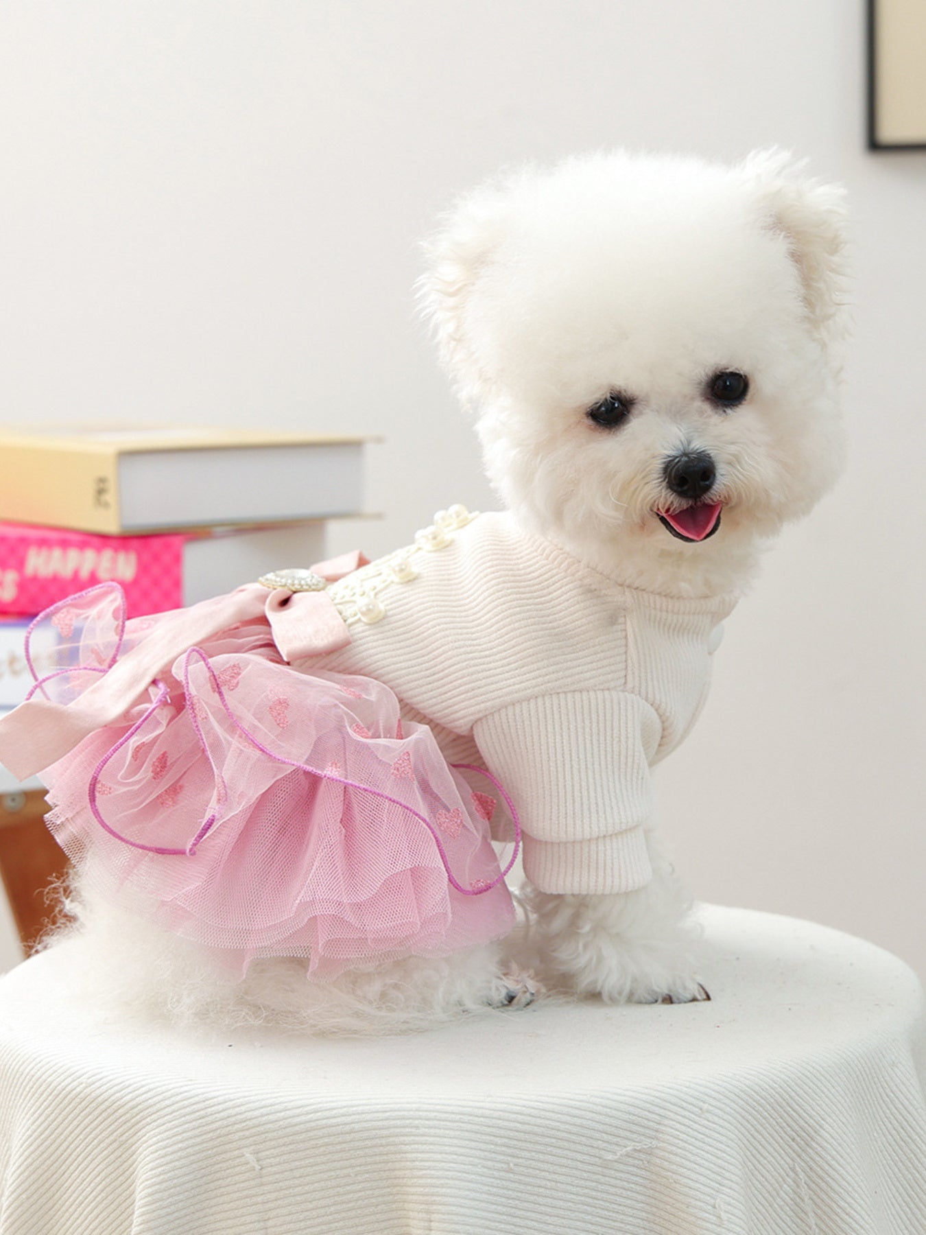 Pearl-Embellished Pet Dress