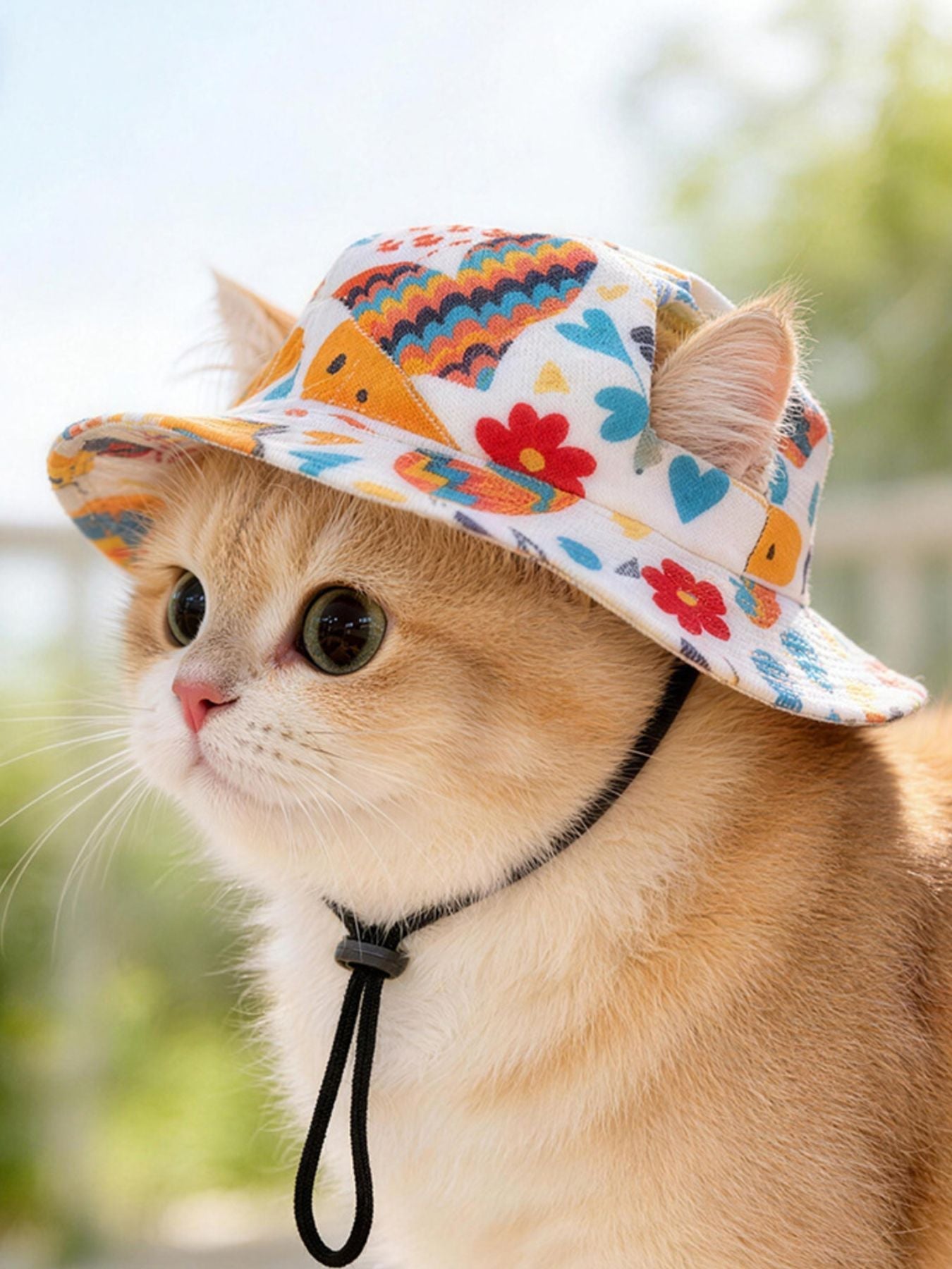 Adjustable Chin Strap Pet Bucket Hat