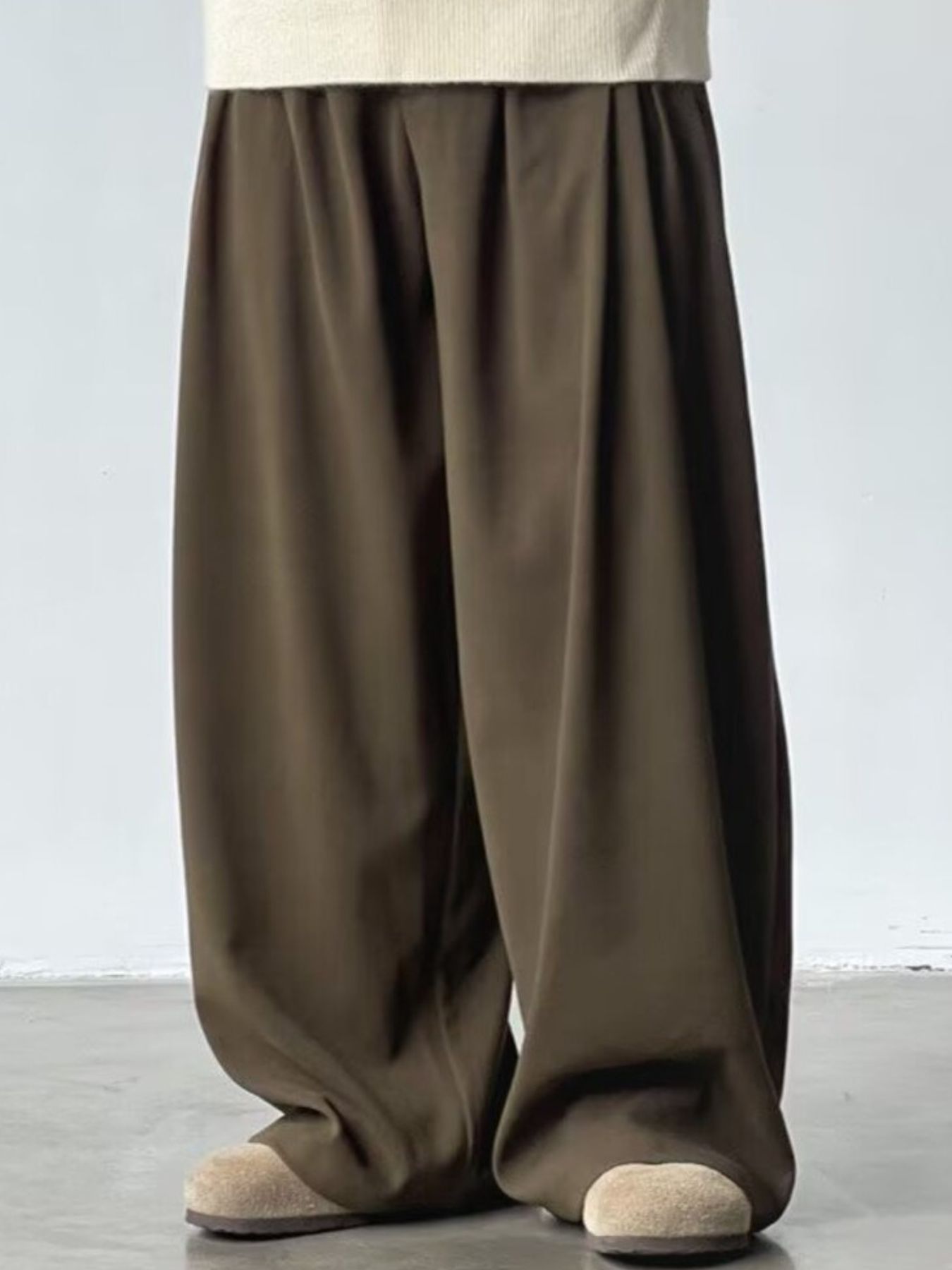 Men's Wide Leg Elastic Waist Casual Pants