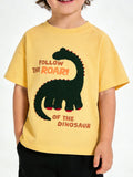 Children's Dinosaur Graphic Round Neck T-Shirt