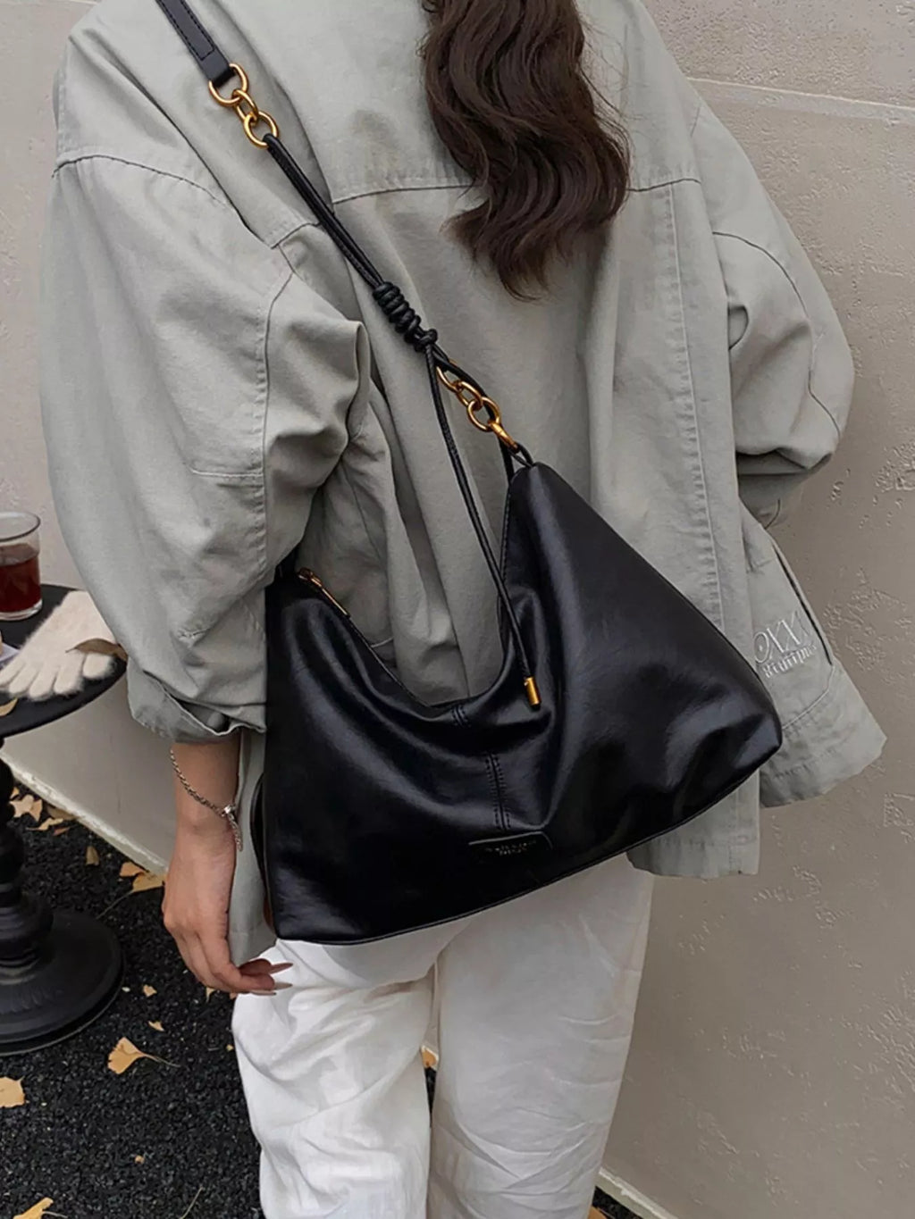 Leather Adjustable Strap Shoulder Bag