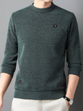 Men's Plus Size Textured Knit Mock Neck Sweater