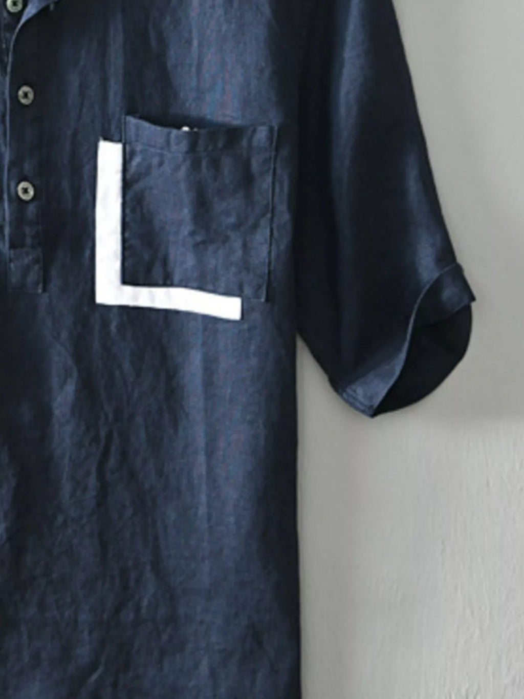 Men's Plus Size Casual Button Detail Shirt with Pocket