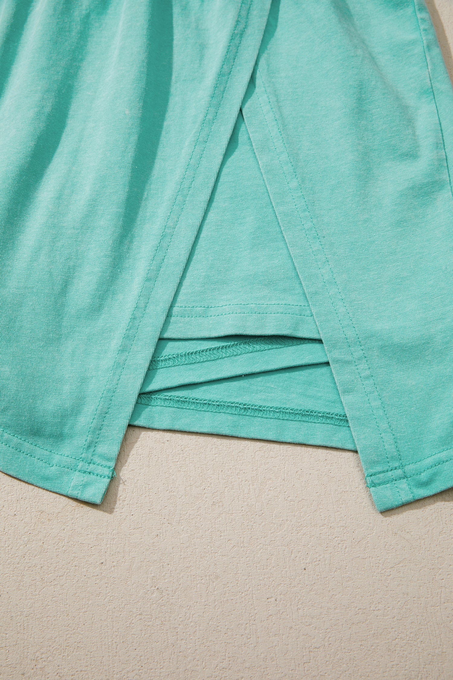 Mint Green Mineral Wash V Neck Tee Matching Skort Set