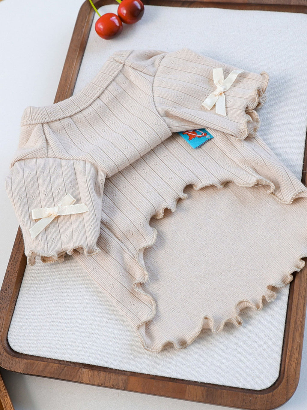 Sweet Bear Patch Ribbed Pet Top