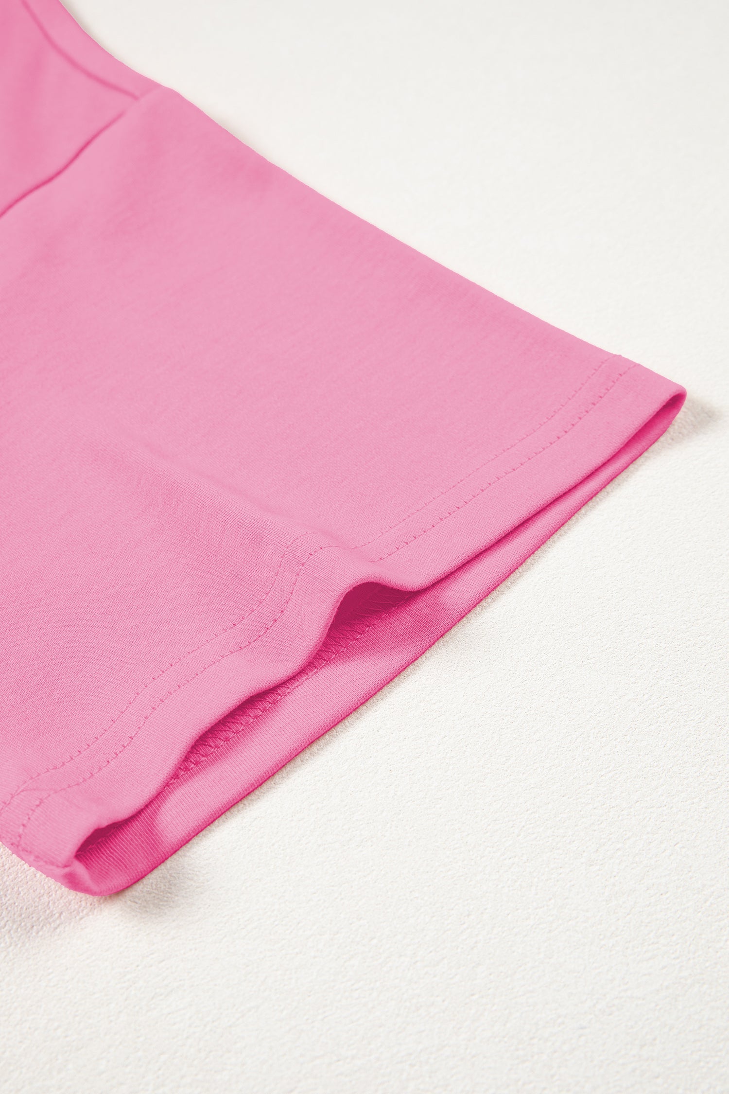 Sachet Pink Solid Color High Neck Oversize Tee