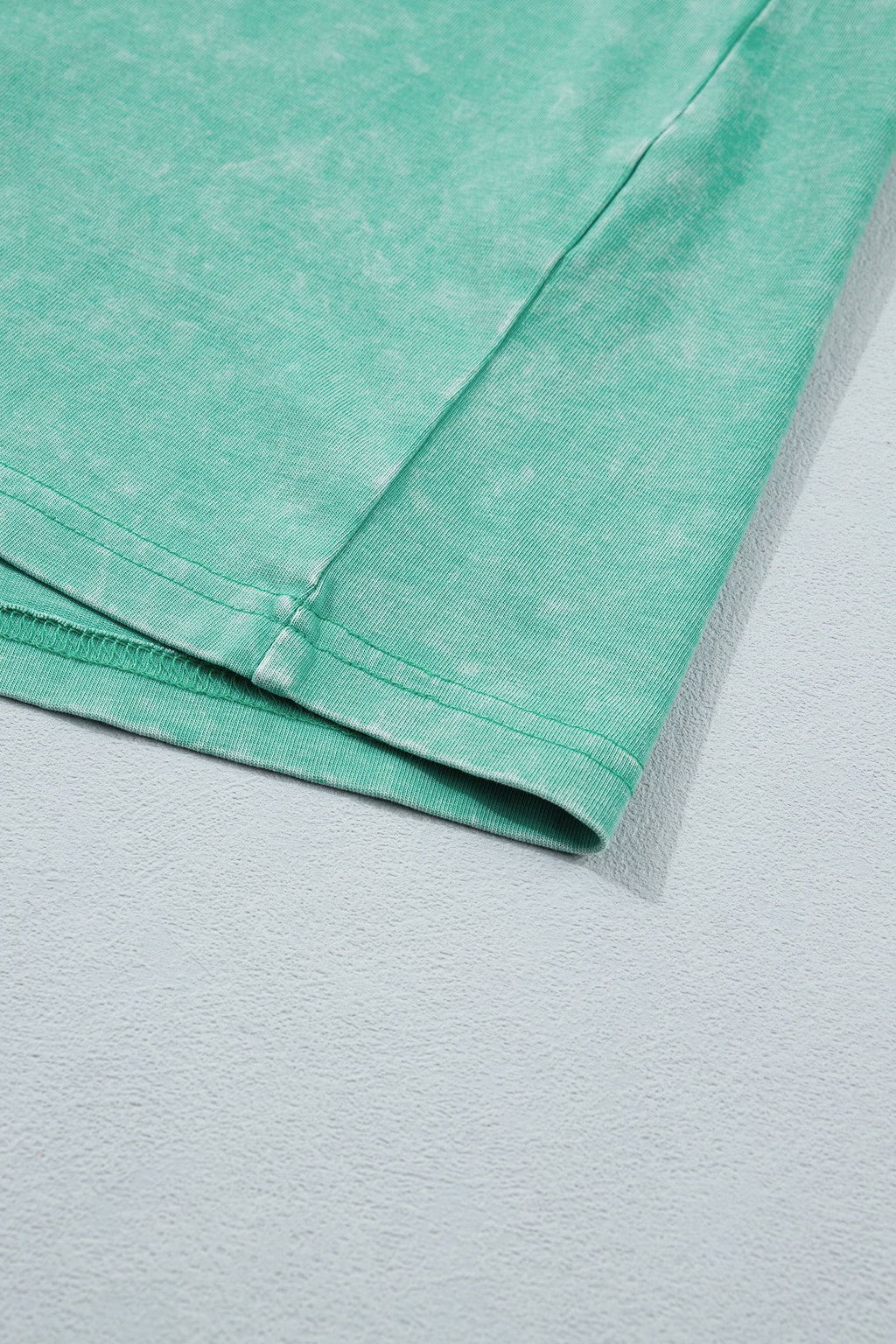 Mint Green Solid Color Cotton Mineral Washed Oversize Tee
