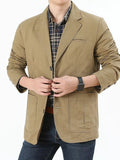 Men's Plus Size Button Up Lapel Collar Blazer