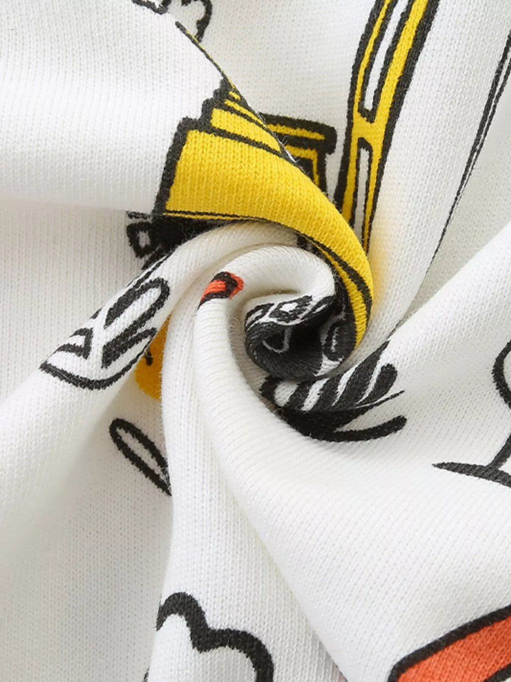 Children's Cartoon Construction Vehicle Print Zip-Up Jacket