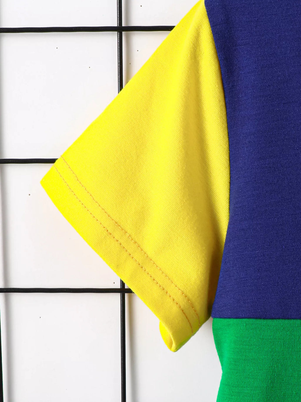 Children's Color Block Round Neck Tee and Shorts Set