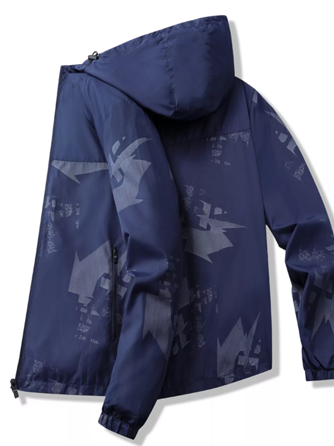 Men's Plus Size Lightweight Hooded Windbreaker Jacket