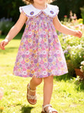 Children's Floral Smocked Peter Pan Collar Dress