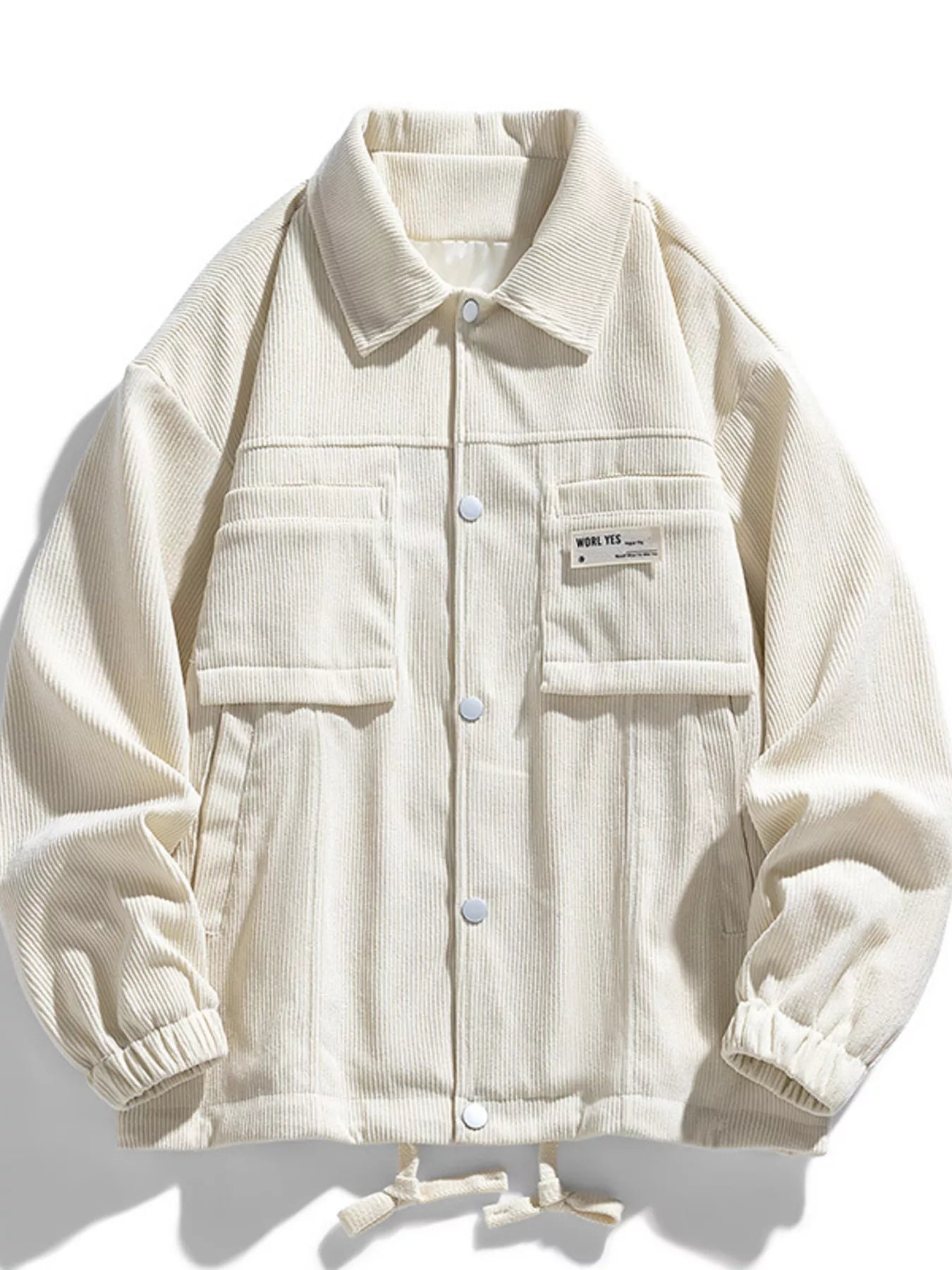 Men's Plus Size Corduroy Button-Down Jacket