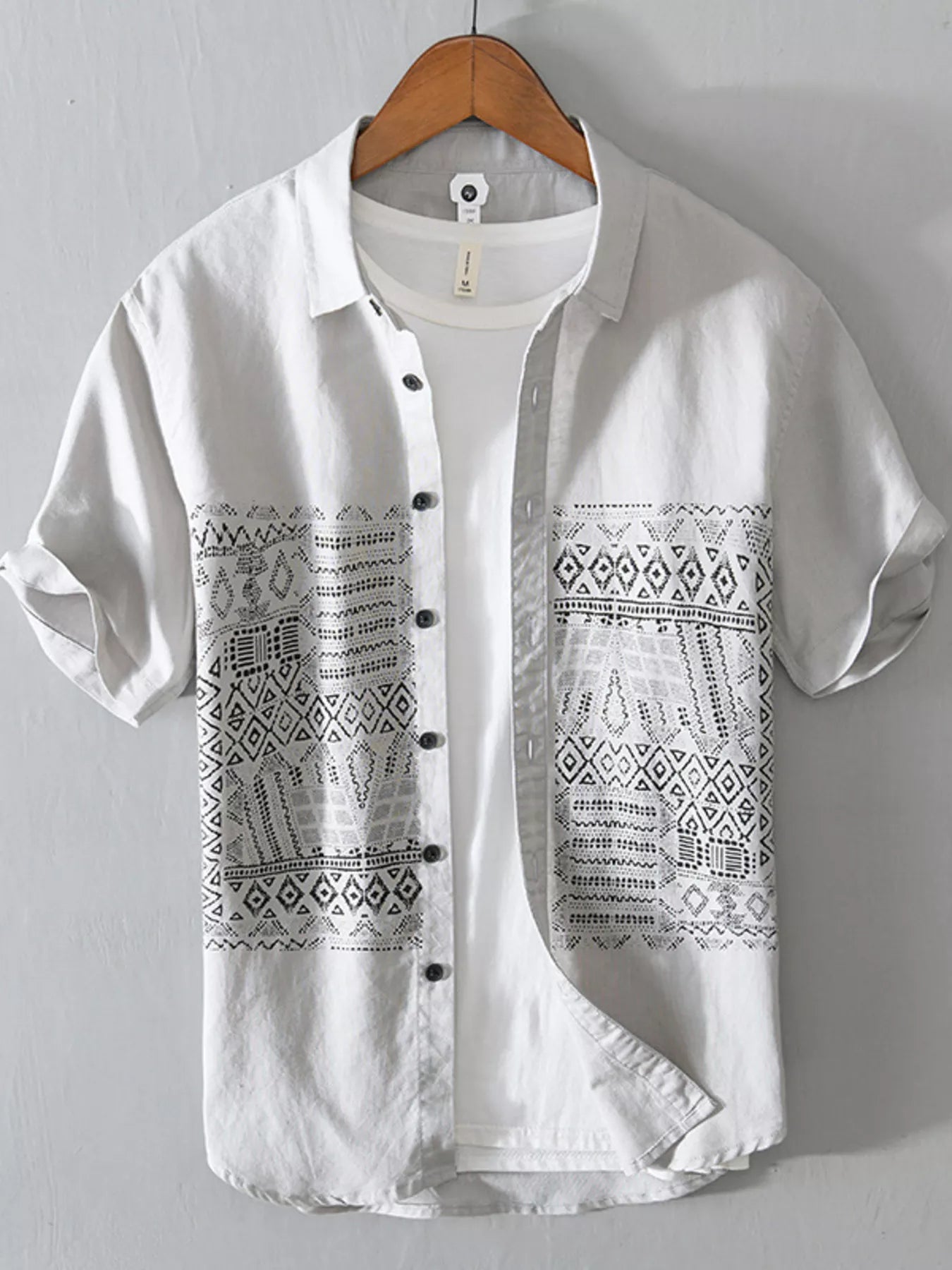 Men's Full Size Button Up Short Sleeve Shirt Plus Size