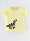 Children's Cute Dinosaur Applique Short Sleeve T-Shirt