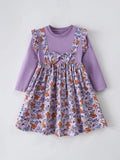 Children's Bow Floral Long Sleeve Dress
