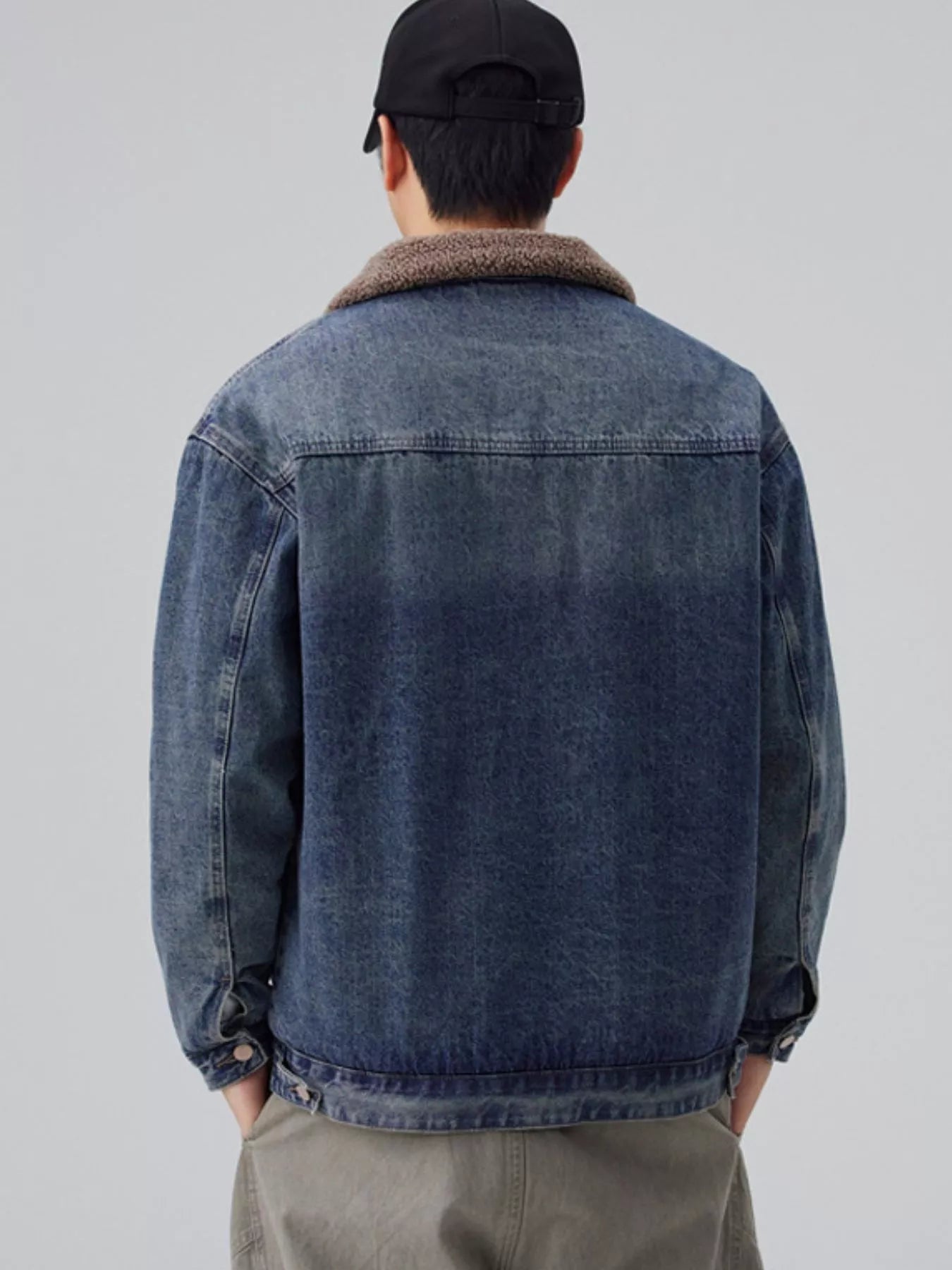 Men's Plus Size Sherpa Collar Zip Up Jacket