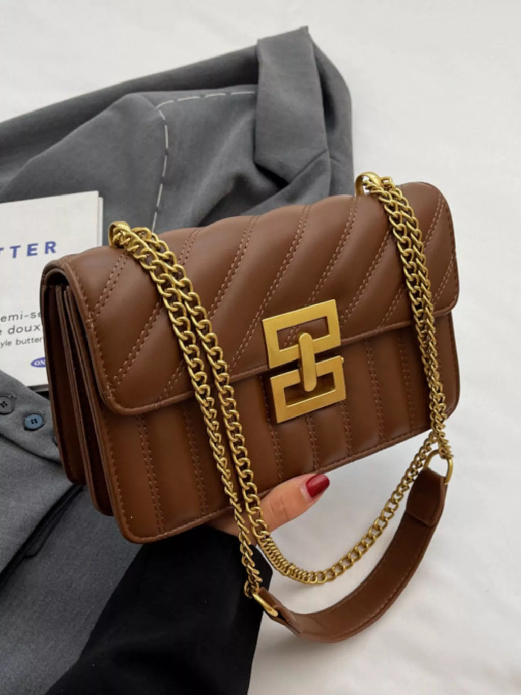 Quilted Flap Chain Shoulder Bag