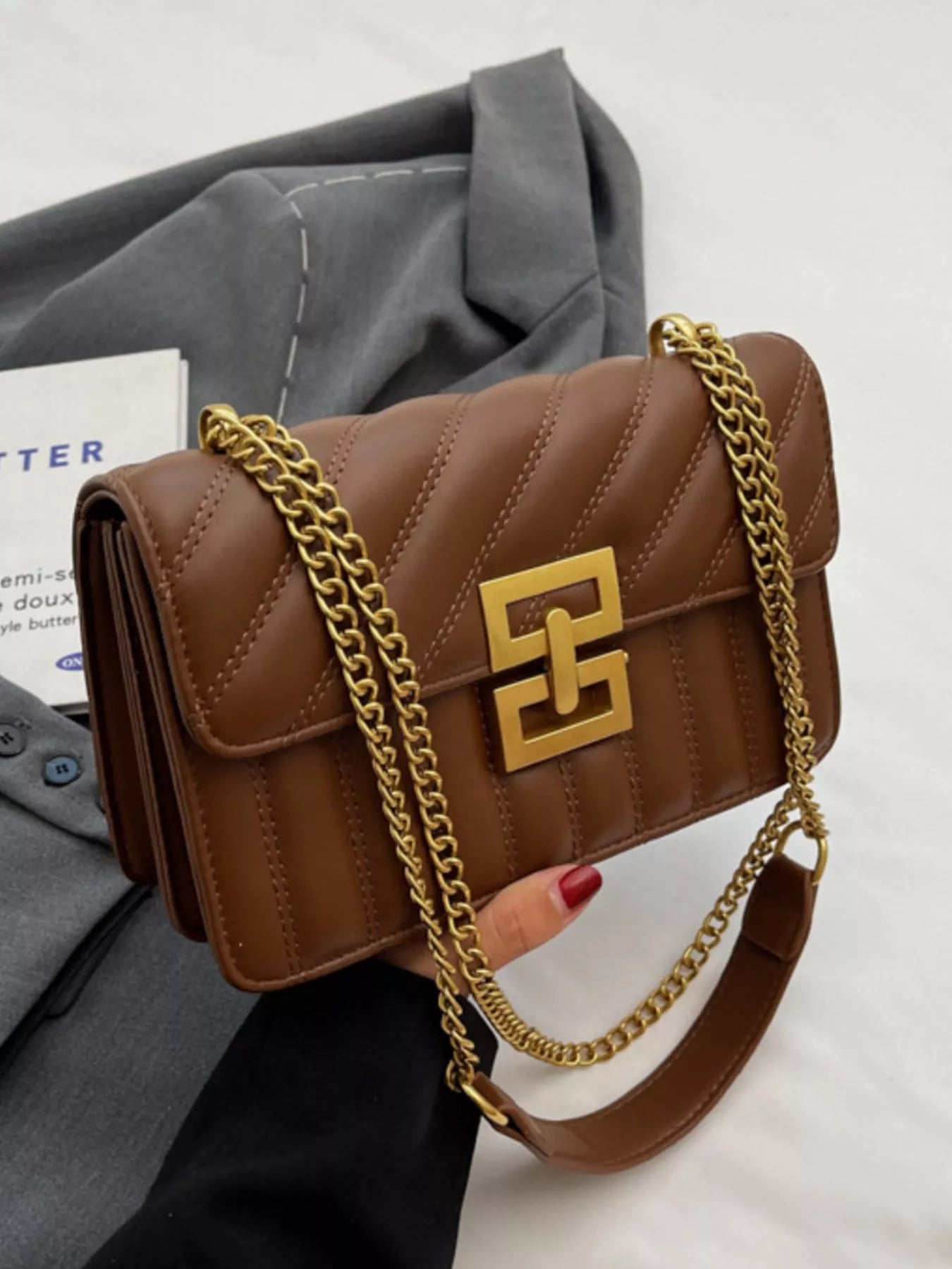 Quilted Flap Chain Shoulder Bag