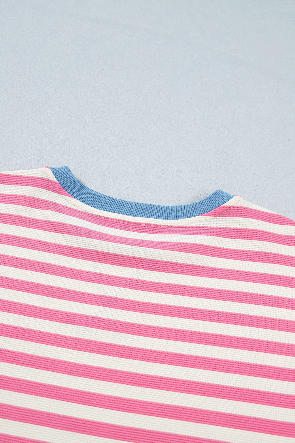 Pink Stripe Contrast Patchwork Short Sleeve T Shirt Shift Dress