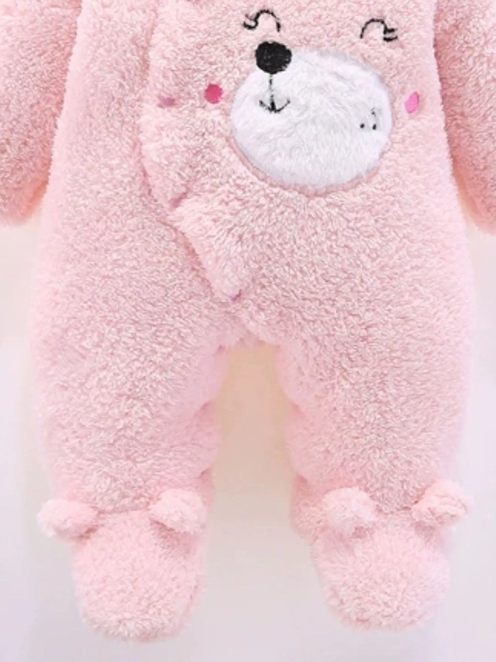 Children's Cute Bear Hooded Fleece One-Piece