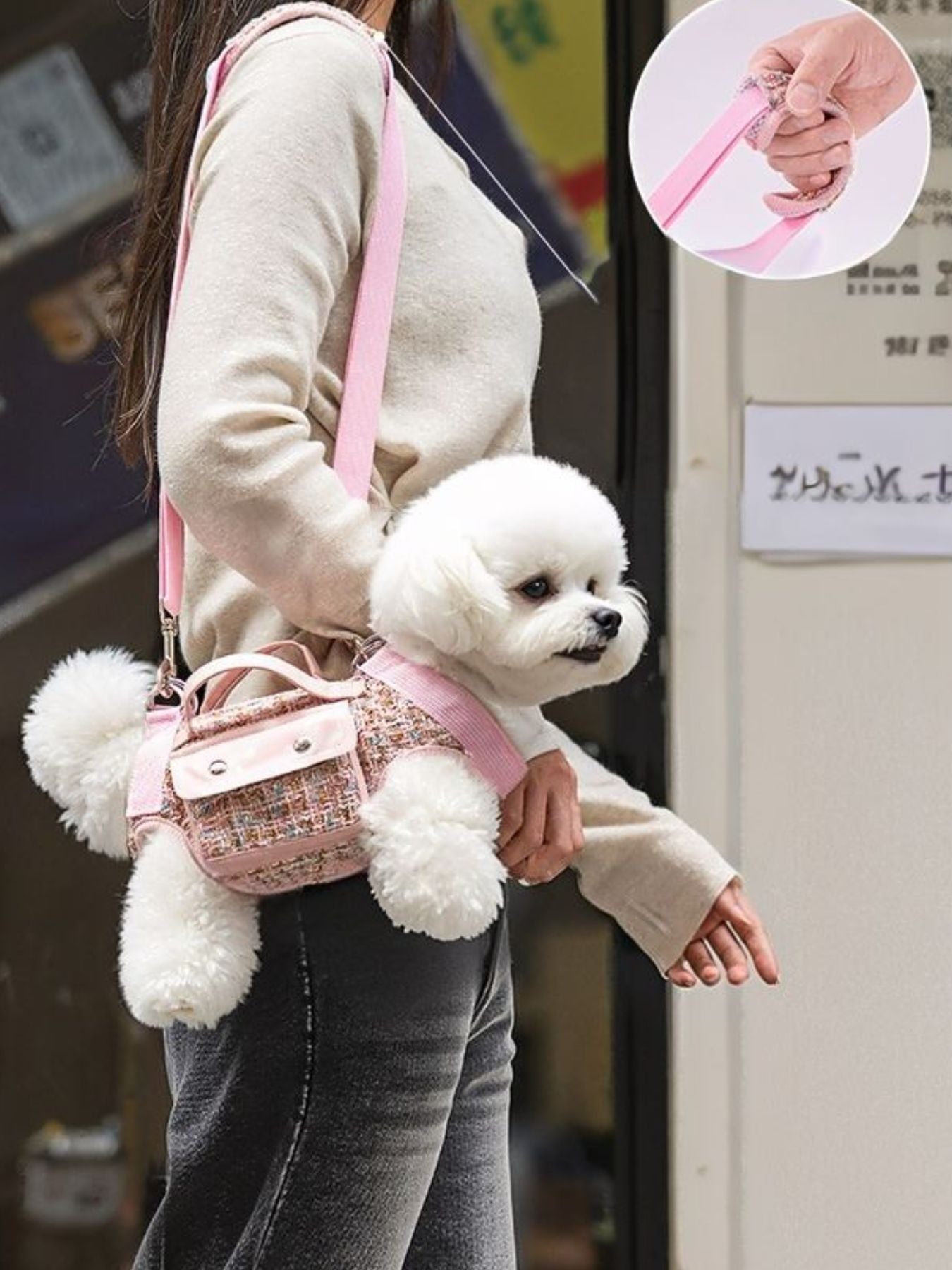 Tweed Pet Harness with Strap