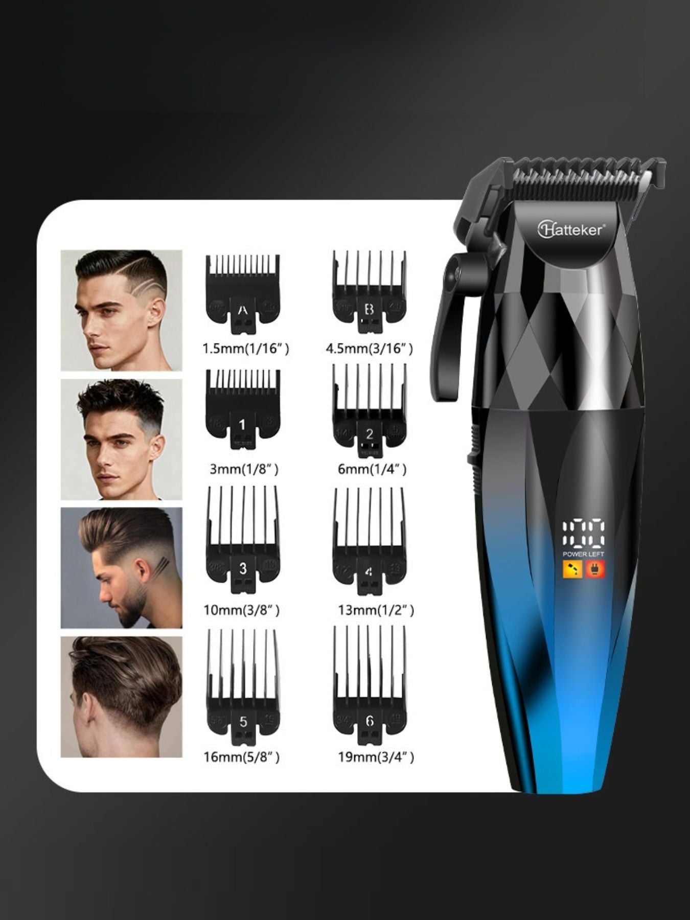 Cordless Hair Clipper with LED Display