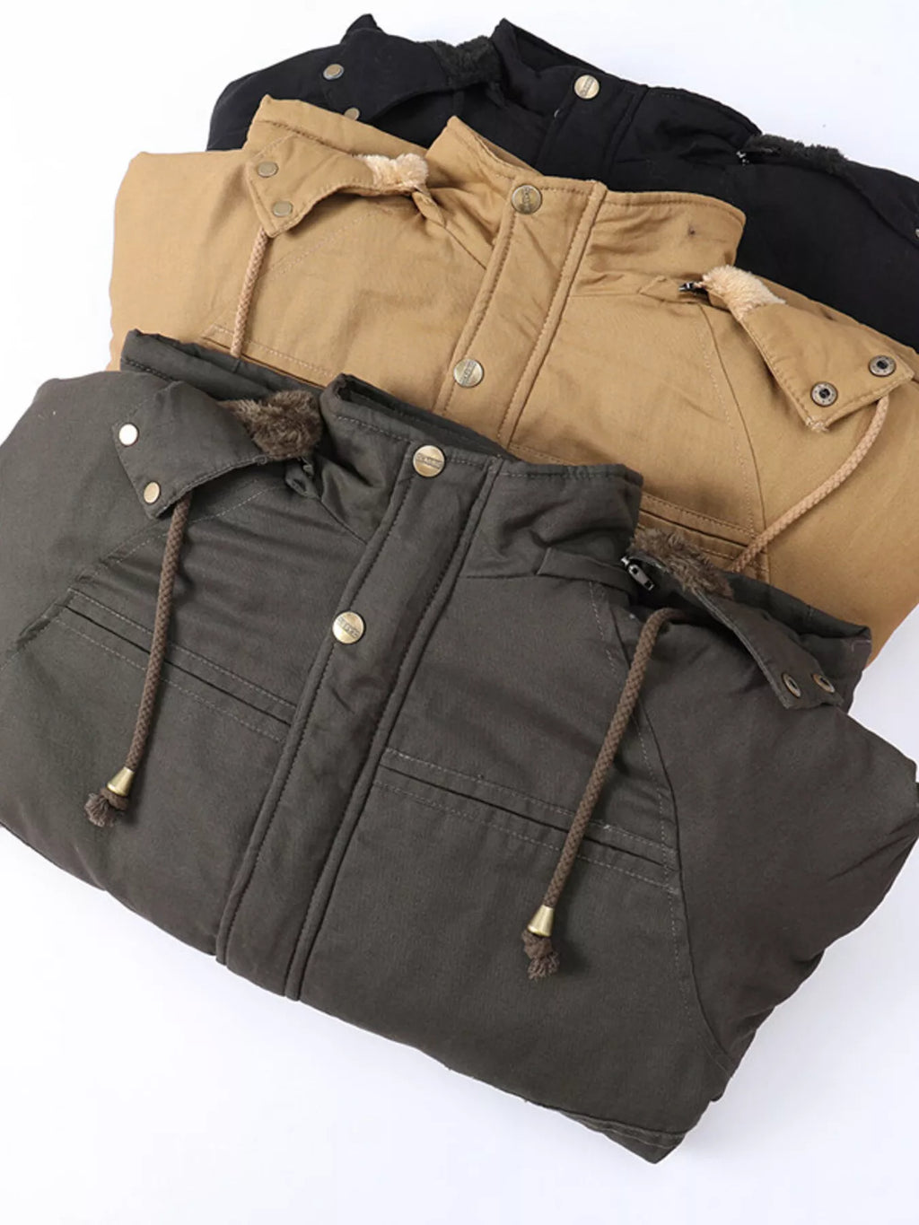 Men's Full Size Warm Hooded Winter Parka Jacket Plus Size