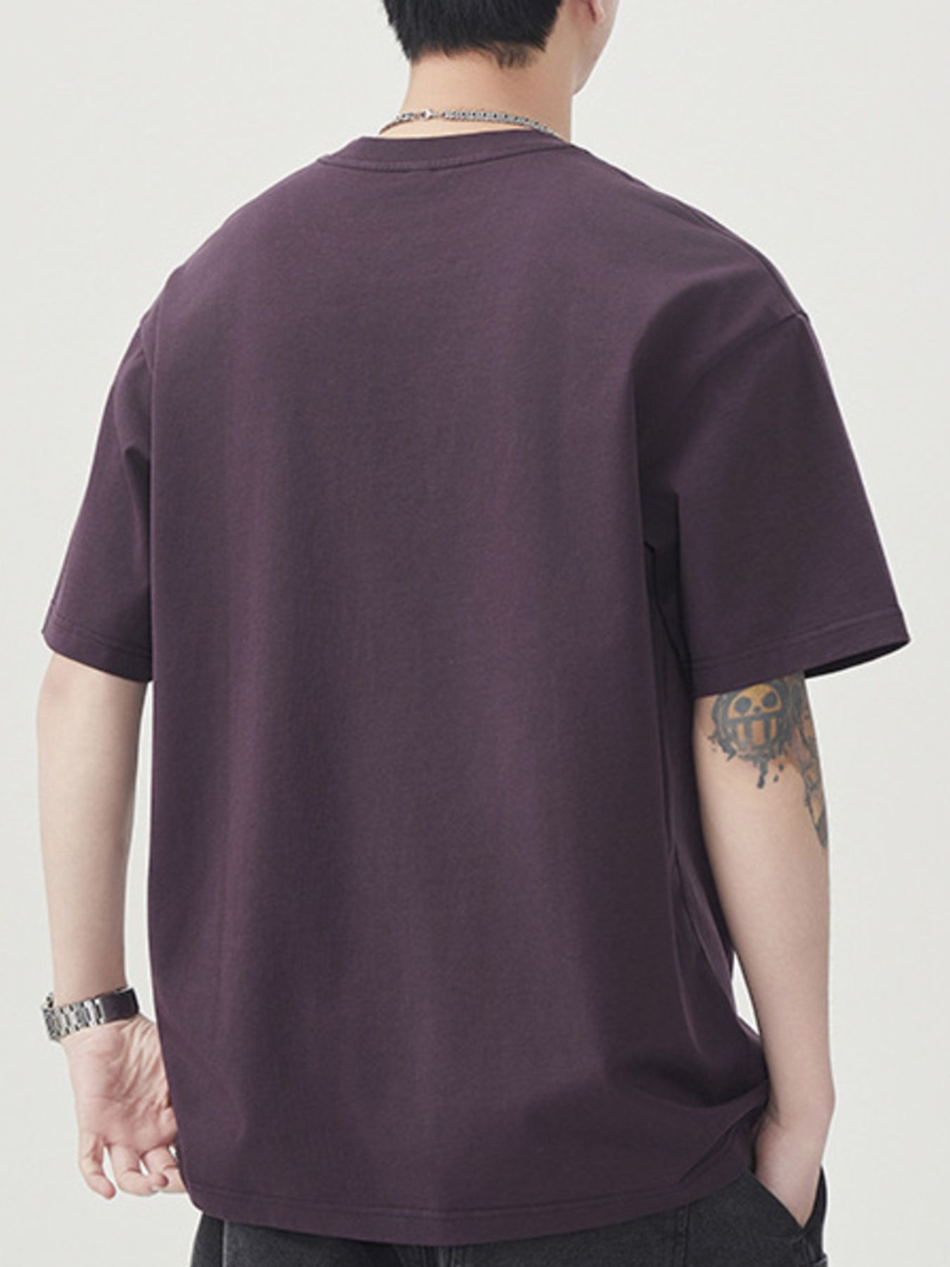 Men's Plus Size Letter Round Neck Short Sleeve T-Shirt