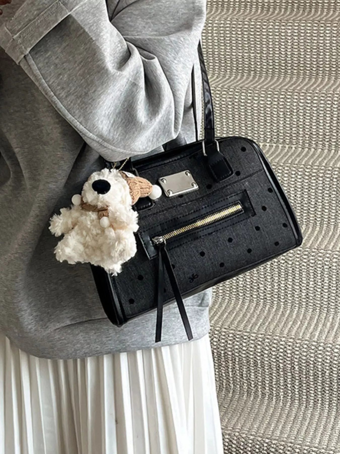 Polka Dot Convertible Shoulder Bag