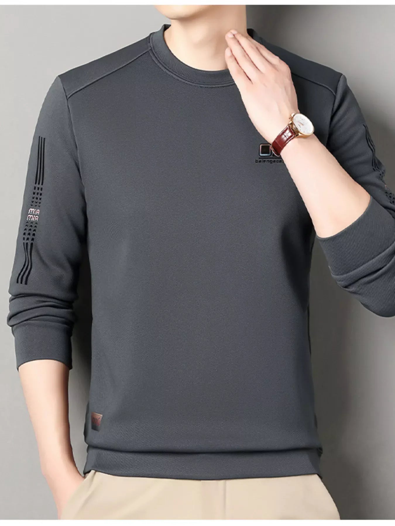 Men's Plus Size Casual Long Sleeve T-Shirt