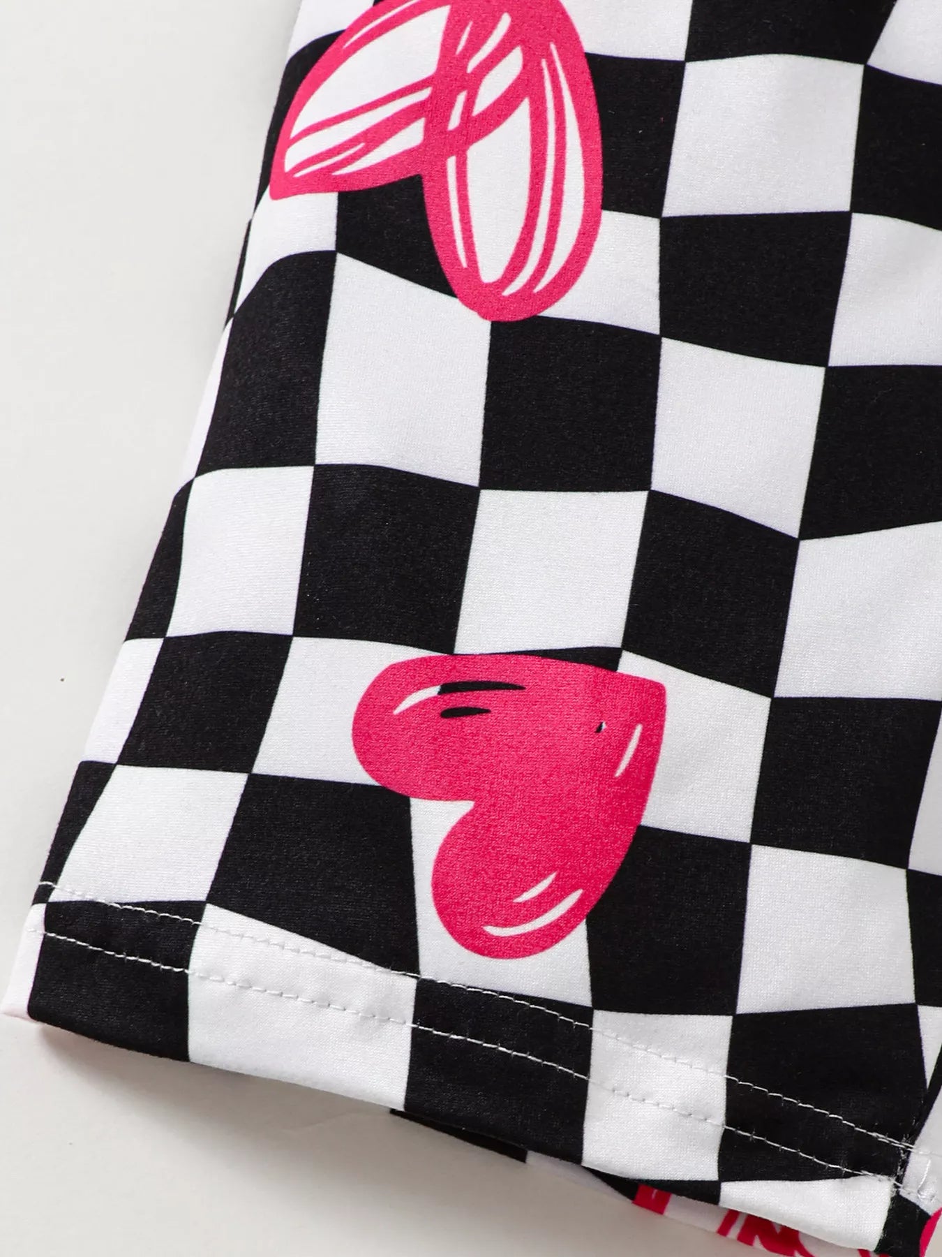 Children's Ruffled Short Sleeve Tee and Checkerboard Shorts Set