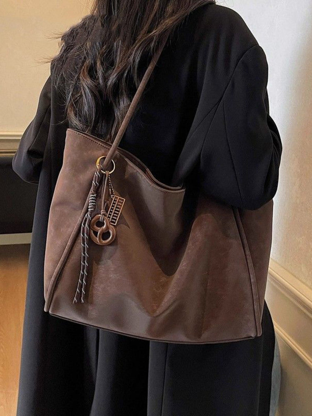 Solid Color Shoulder Bag