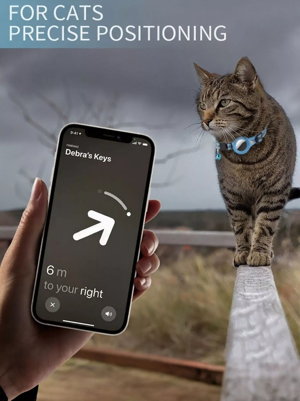 All Devices Airtag Reflective Pet Collar with Bell Anti-Lost Locator