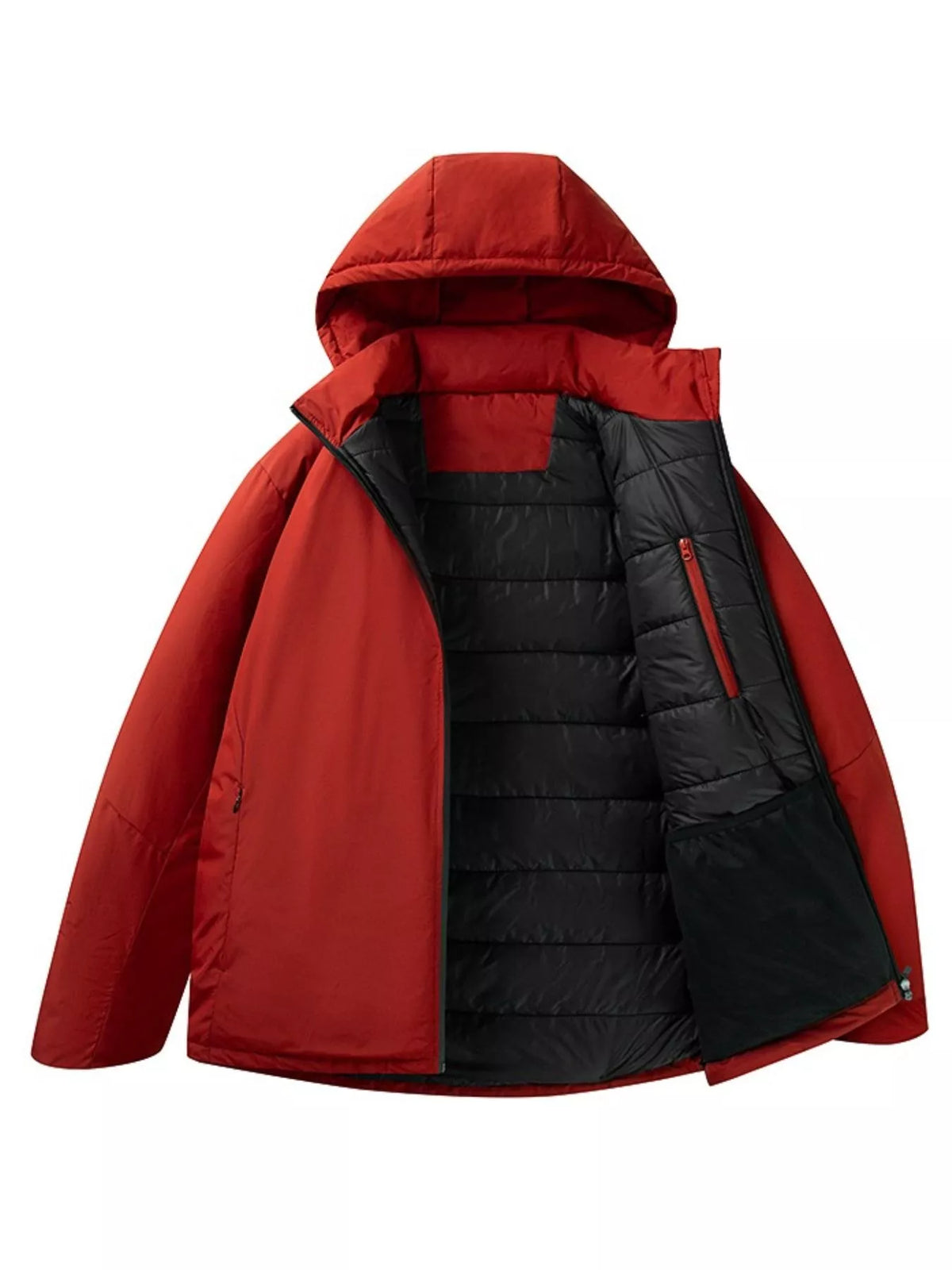 Men's Plus Size Zip Up Hooded Puffer Jacket