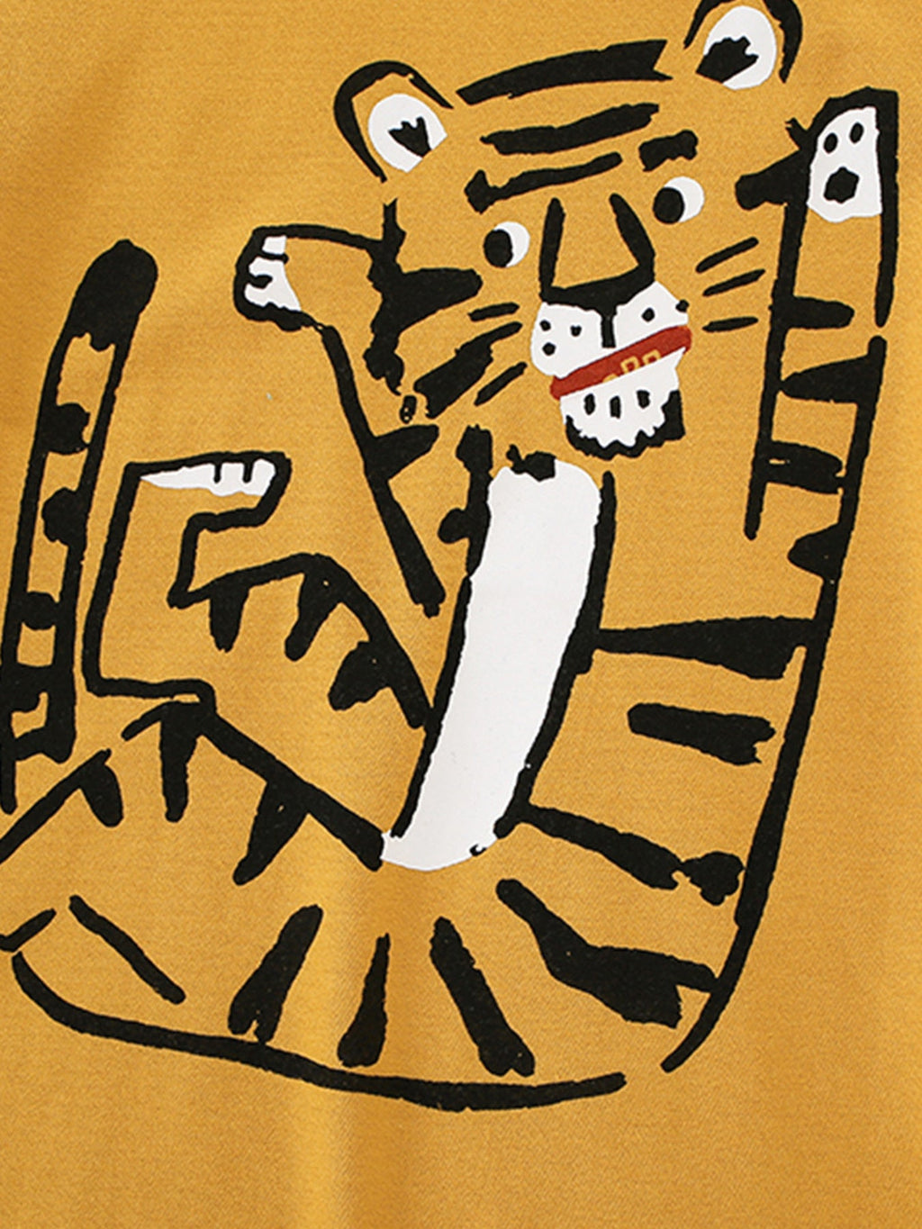 Children's Tiger Graphic Round Neck T-Shirt