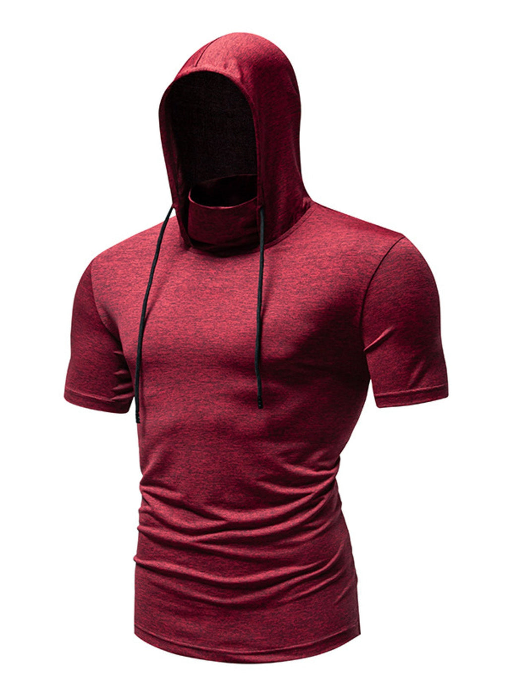 Men's Heathered Short Sleeve Hooded T-Shirt