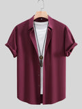 Men's Casual Solid Color Short Sleeve Shirt